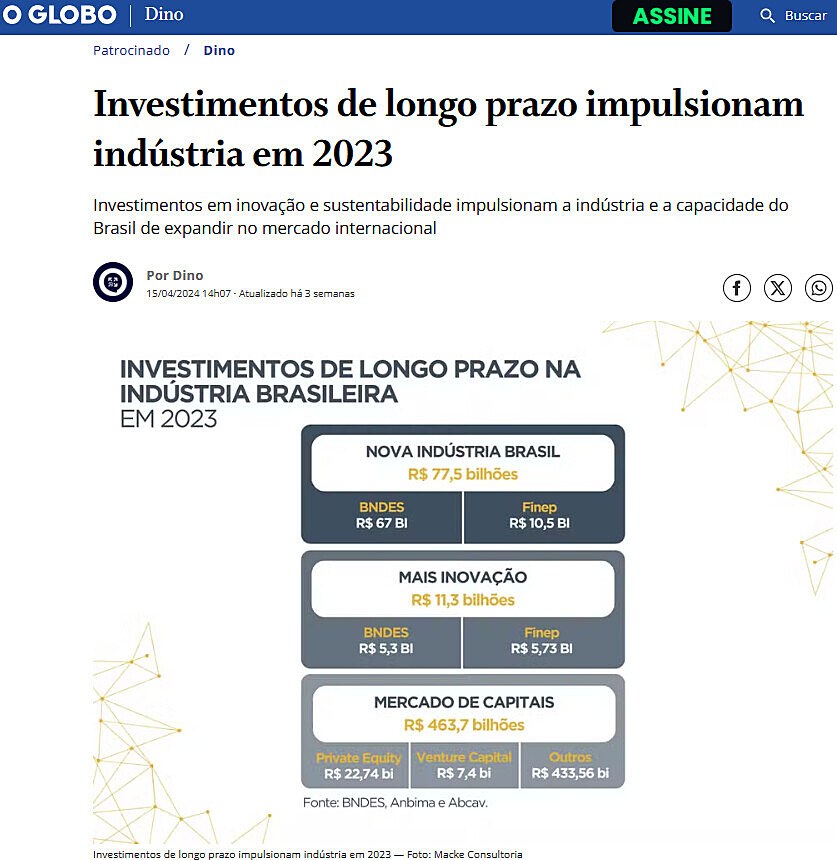 Investimentos de longo prazo impulsionam indstria em 2023
